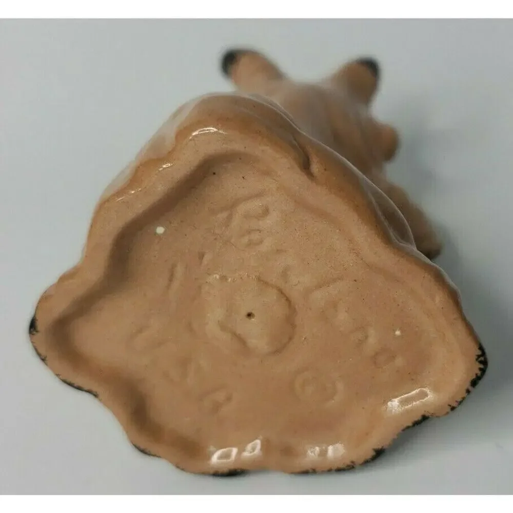 Vintage Roselane USA Dog Pottery Figurine‎ Jewel Eyes 4.5 Inches Tall U106